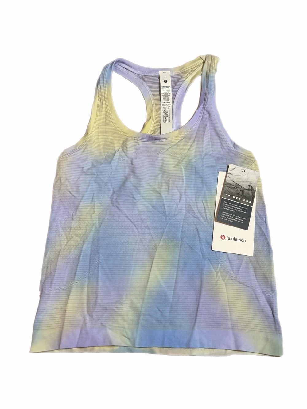 NWT Lululemon Swiftly Tech Racerback Tank 2.0 Waist Psychedelic Wash Lavender 4